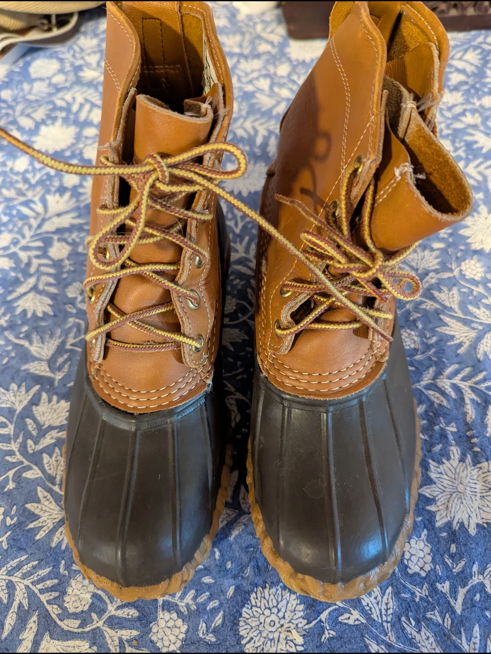 L.L. Bean Brown Leather and Black Rubber Duck Boots - Picture 2 of 7